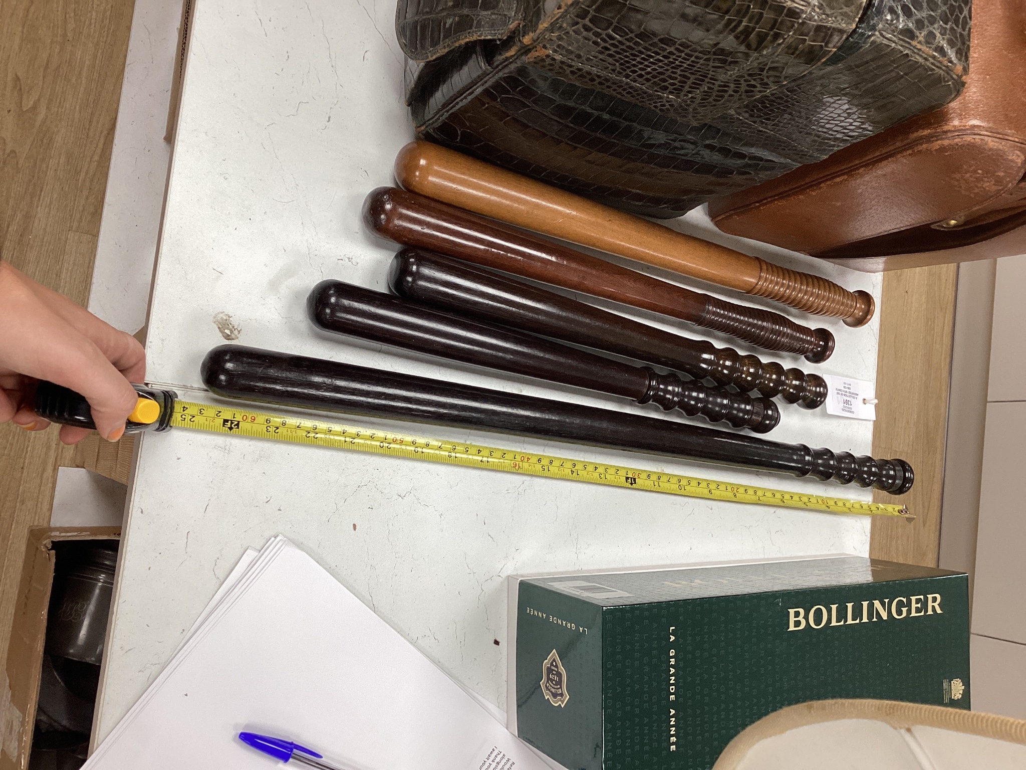 A collection of six assorted 19th century constabulary truncheons in varying woods